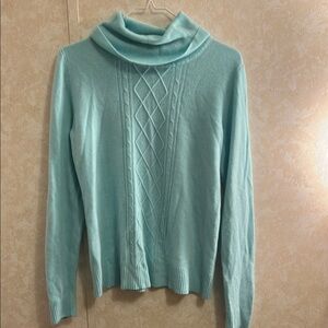 Aqua Cable Knit Women's Sweater